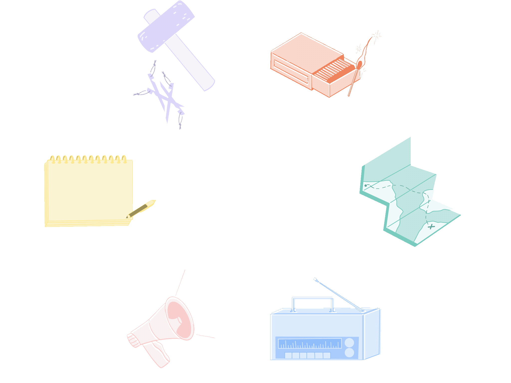 Illustrations des six profils d'action Déboussolées